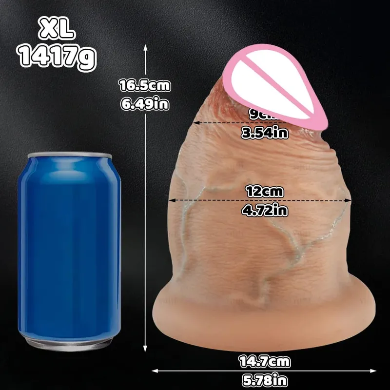 5 Größen Silikondildos Butt Plug Dicker Analplug Realistischer Riesiger Dicker Dildo Mit Saugnapf Erwachsene Spielzeug Sexspielzeug Für Frauen Mann — image 9