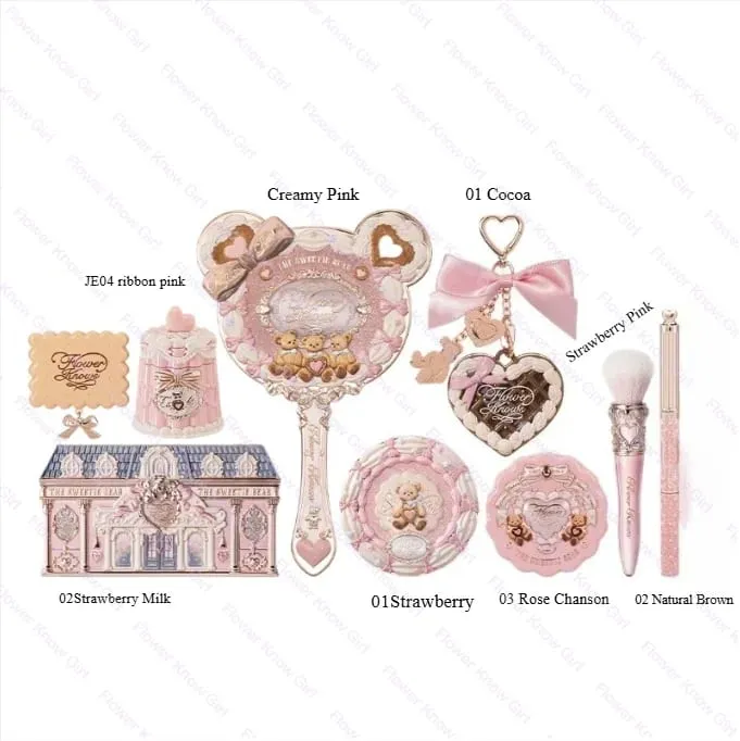 Sweet Treats Full Face Set Makeup Gift Set All In Shimmer Eye Shadow Palette Blush Powder Lip Jelly Gift Box