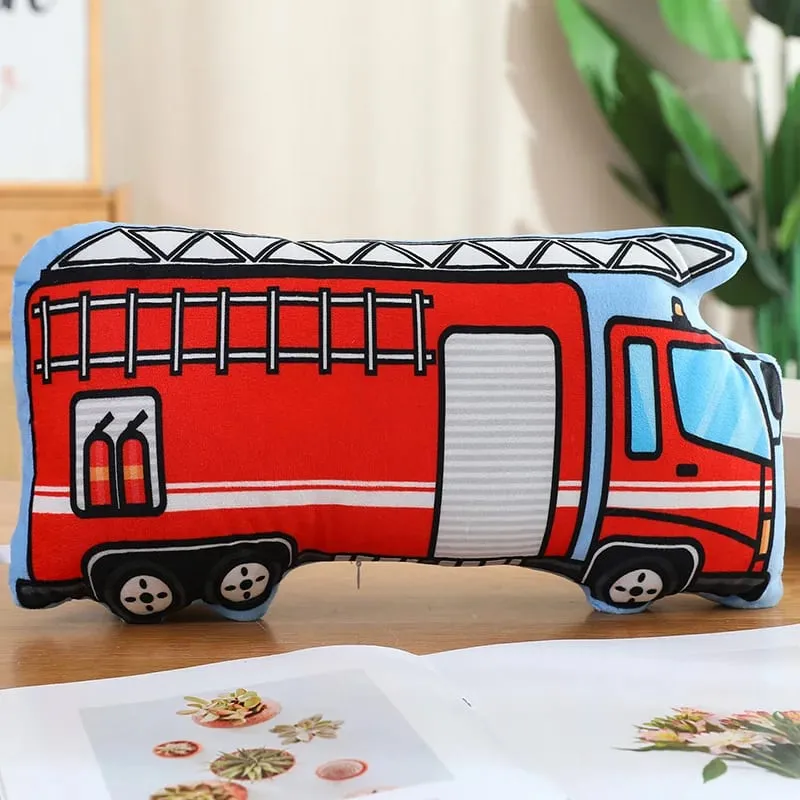 Public Transportation Colorful Plush Pillow Stuffed Excavator Motorbike Tank Airplane Sofa Room Decor Cushion Men Present — image 11