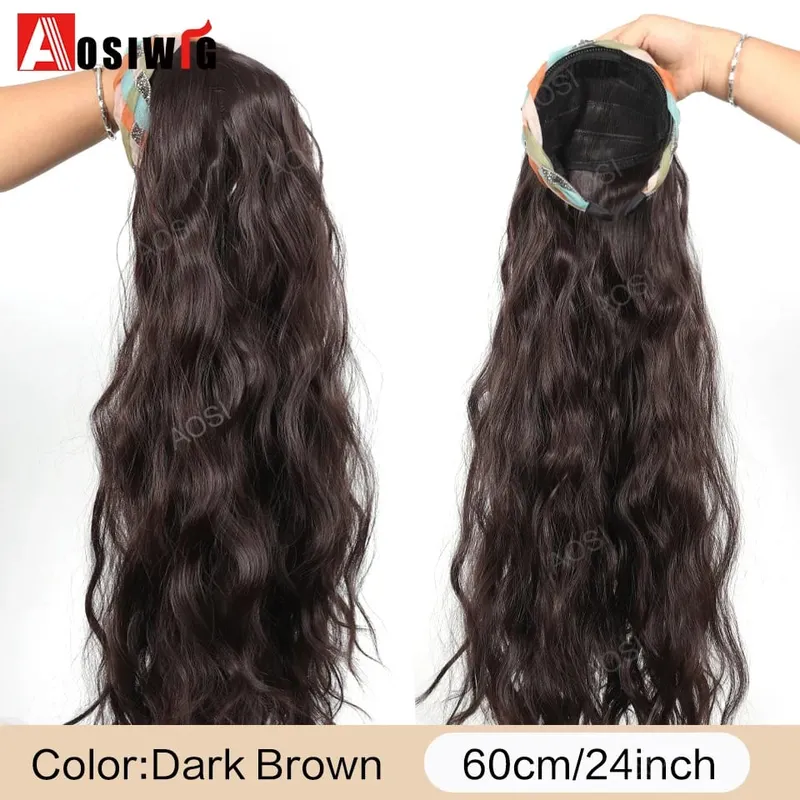Synthetic Long Curly Half Head Style Wig Heat Resistant Hair Costume Christmas Party Cosplay Natural False Hairpieces — image 21