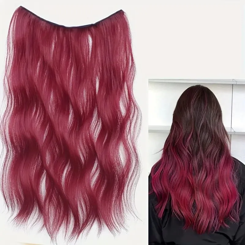 Curly water waves a four-cal highlight hair extension invisible synthetic hair extensions natural and traceless — image 8