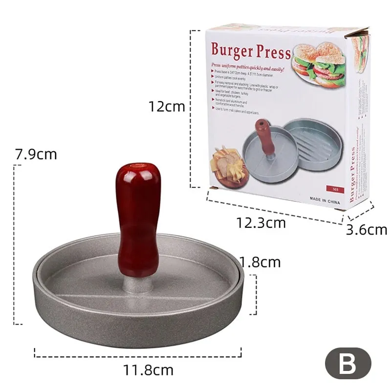 Burger Press Stainless Steel Smash Hamburger Presses Meat Mold for Deli Meats Kitchen Accessories Patties Meat Masher Circular — image 11