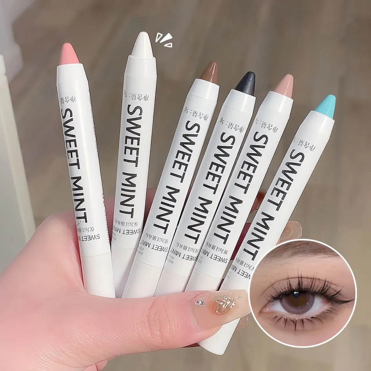 White Eyeliner Shiny Glitter Eyeshadow Stick Eyeliner Pen 13 Colors Matte Blue Purple Pink Eye Liner Makeup Brighten Silkworm — image 6