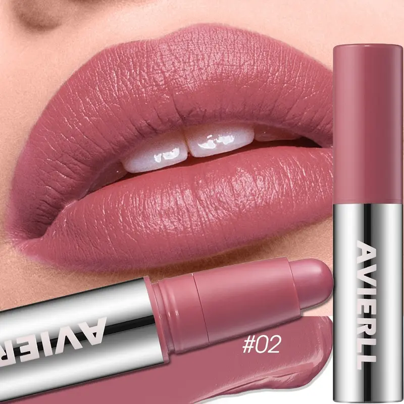 Smooth Matte Lipstick - Long-Lasting Moisturizing and Easy to Apply Lip Glaze with Rotating Pen Design - Waterproof Lip Makeup