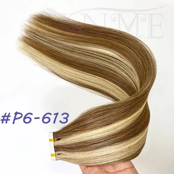 High Quality Tape In Hair Extension Invisible 100% Real Human Hair Straight Tape Ins Brown Blonde 2.5g/pcs 16-22 Inch — image 17