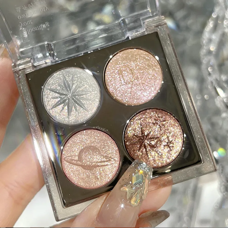 Pearlescent Fine Glitter Highlighter Eyeshadow Palette Diamond Sequins Lying Silkworm Eye Shadow Waterproof Lasting Eyes Makeup — image 2