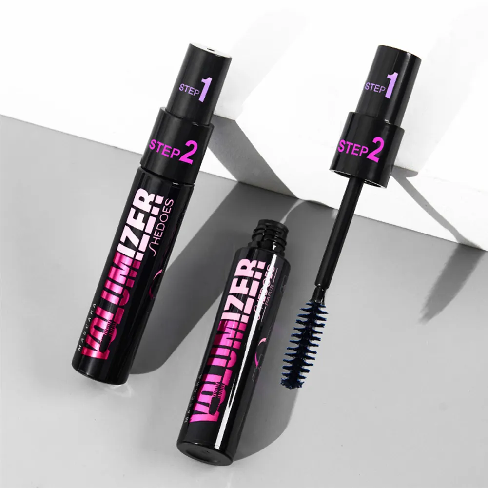 2 In 1 Long Curled Thick Mascara Silica Gel Brush Lengthening Volume Waterproof Lasting Eyelash Mascara Beauty Eyes Cosmetics — image 3