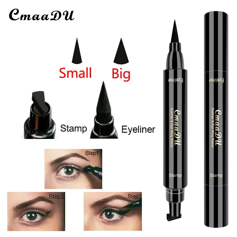 1pcs Big Double-headed seal eyeliner Waterproof and quick-drying black liquid eyeliner small lash glue pen Eye makeup cosmetic — image 2