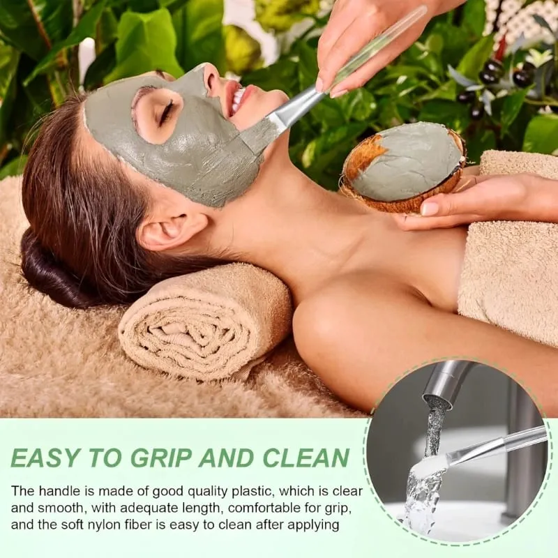 12/6/2pcs Facial Mask Brushes Set Face-Mask Applicator Soft Facial Application Brush with Clear Plastic Handle for Skin Care — image 2