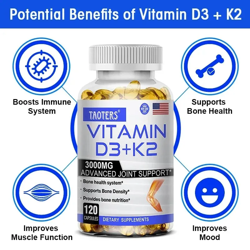 Vitamin D3 & K2 | Bone & Cardiovascular Health Support Immune System Support 120 Capsules — image 6