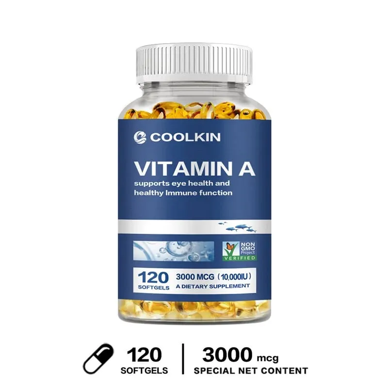 Vitamin A 10 000 IU - Promotes Eye Health Boosts Immunity Non-GMO