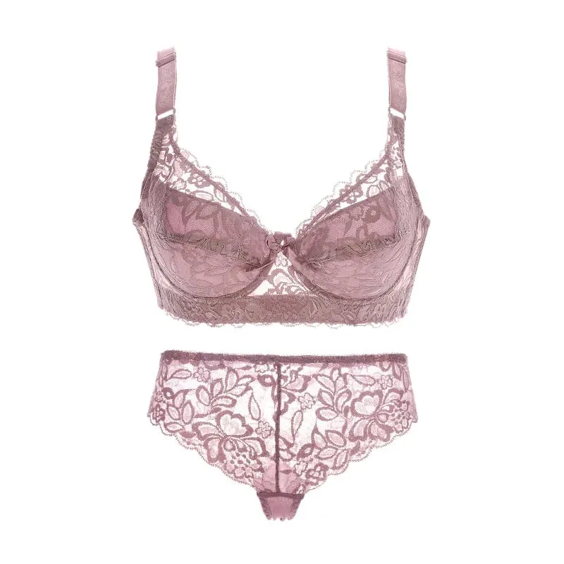 Sexy Lace Bras Set Lace Panty Thin Brief Plus Size 34-46BCD Women's Bralette Bh Push Up Brassiere Girl Top BH Lingerie Intimates — image 9