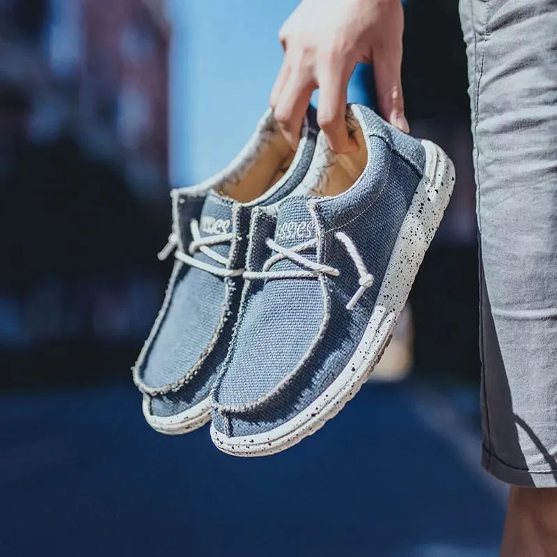 2025 Fashion Men's Casual Loafers Summer Canvas Comfortable New Luxury Brand Designer Denim Sports Walking Shoes Tenis Masculino
