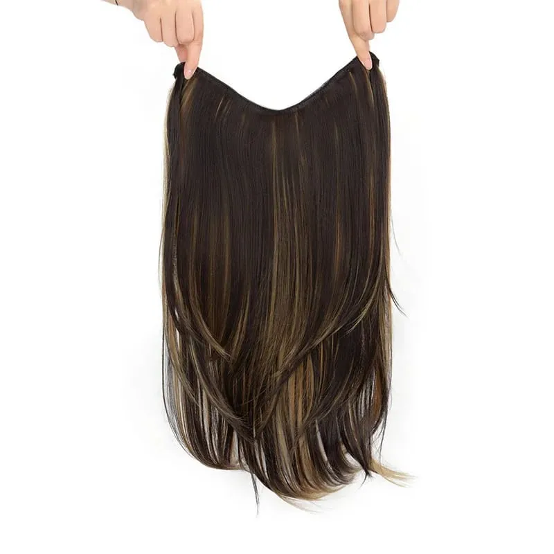 22Inch Synthetic Long Straight Layered Slightly Curly Hair Extension V-Shaped Fashion Hair Accessories for Women — image 12