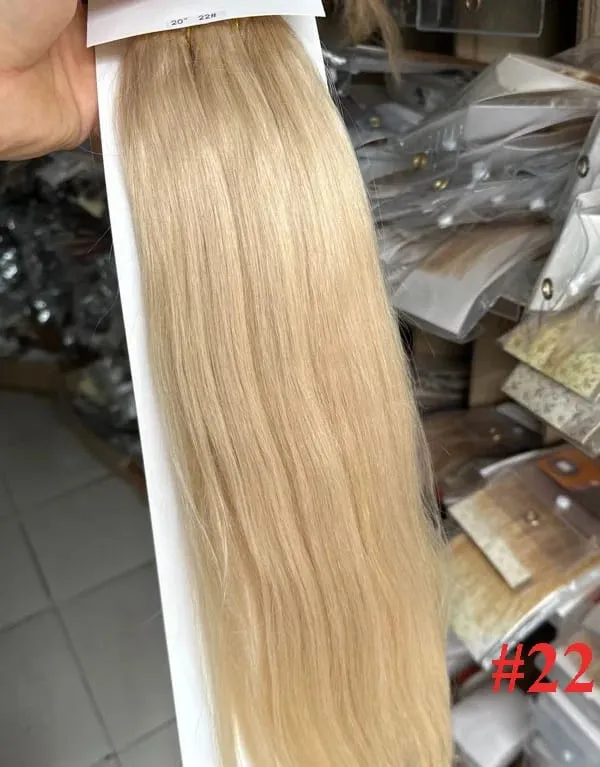 100% Human Remy Hair Extensions 16"-28" 2pcs Set 100g-200g 2x20cm Clips-in Two Pieces Natural Straight