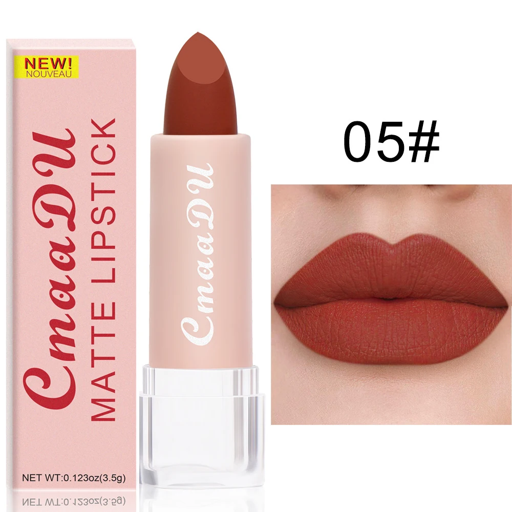 Matte Nude Pink Velvet Lipstick Milk Silky Texture Lips Stick Lasting Waterproof Matte Lipsticks Sexy Red Lipstick Korean Makeup