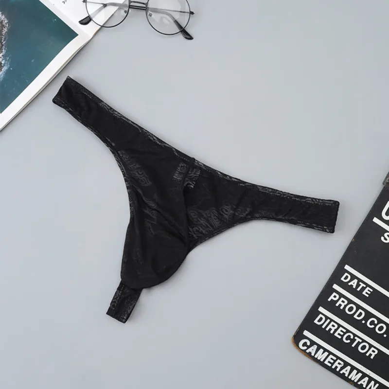 ผู้ชายลูกไม้ Jacquard G-String ชุดชั้นในสูงยืดขนาดใหญ่กระเป๋ากางเกงเซ็กซี่เกย์เร้าอารมณ์ T-back Underpants — image 14