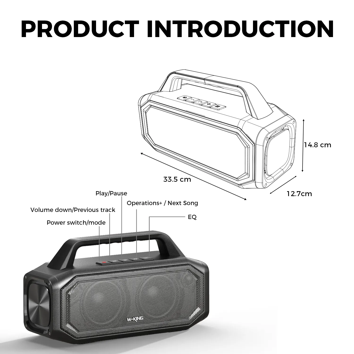 BT261-2 80W Speakers Bluetooth Wireless Portable Outdoor Speakers Loud with Bass Boost Stereo Pairing Reverse Charging IPX6 Waterproof