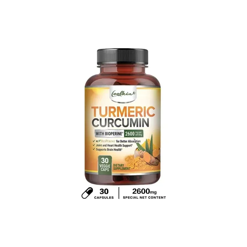 Curcumin Capsules Natural Joint Support with Black Pepper - Relieve Joint Pain