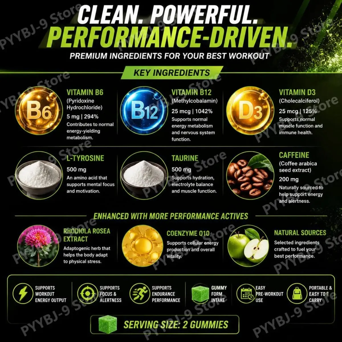 Docteat Beast Mode Blend Pre-Workout-Gummis, Energiefokus und Ausdauerunterstützung für Krafttraining und aktive Tage im Fitnessstudio, 70 Stück — image 5