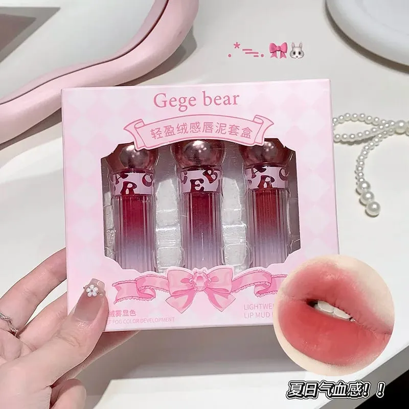 3 Color Matte Lip Gloss Set Moisturizes Long Lasts Water Proofs Sweat Proofs Non Transfer Liquid Lipstick 1box — image 1