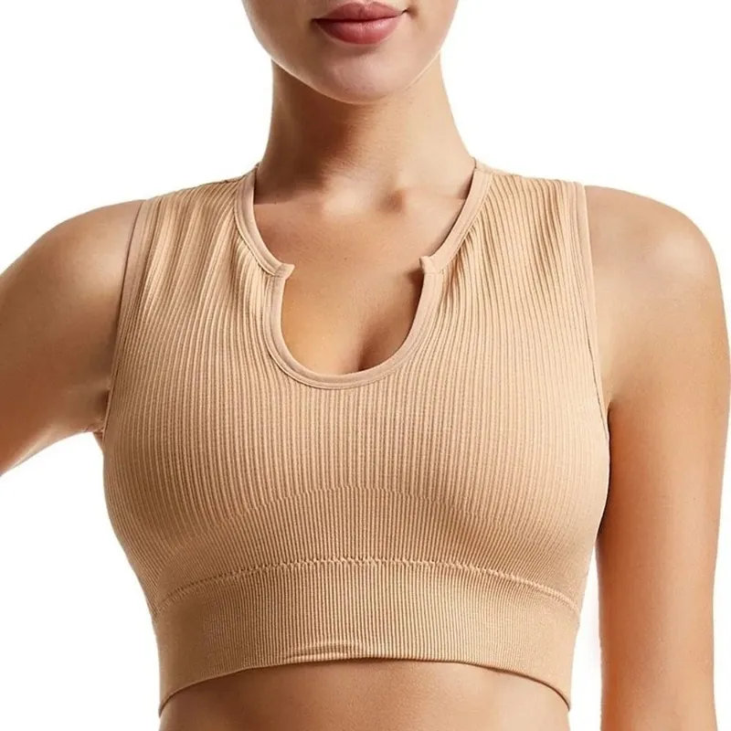 Sleeveless Women's Sports Vest Navel-Leaking With a chest pad Highly Elastic Vest Stretchy Breathable — image 10