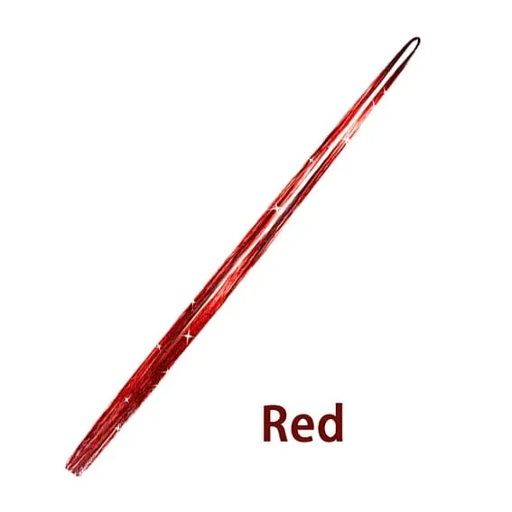47 Inches Shiny Hair Tinsel 200 Strands/Pack Sparkle Glitter Hair Extensions Tool for Braiding Women Girls Hair Accessories — image 11