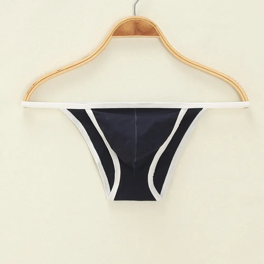 Men Sexy Briefs Cotton Low Rise Breathable String Bikini Contoured Pouch Bulge Jersey Color Erotic Slim Fit Thin T-back Thong — image 9