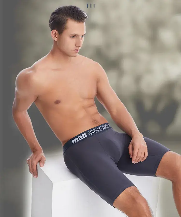 4pcs Men's Boxer Underwear Bamboo Fiber Boxers Soft Long Panties Shorts Mens Cotton Plus 7XL Cueca Boxer Masculino Calzoncillos — image 2