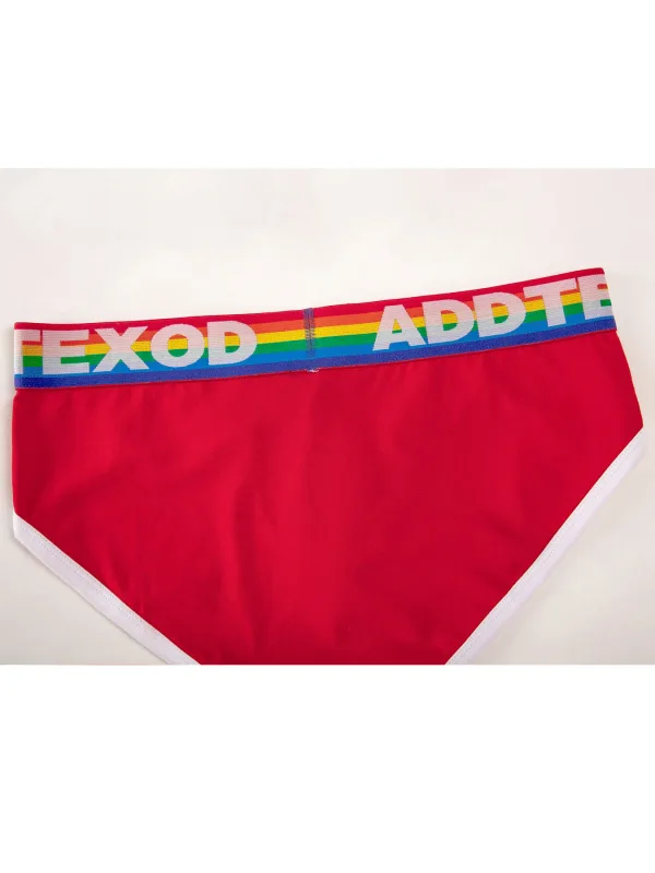 Sexy Men Underwear Rainbow Belt Multi Colored Youth Low Waist U Convex Pouch Brief Teenager Cotton Breathable Comfortable Bikini — image 25