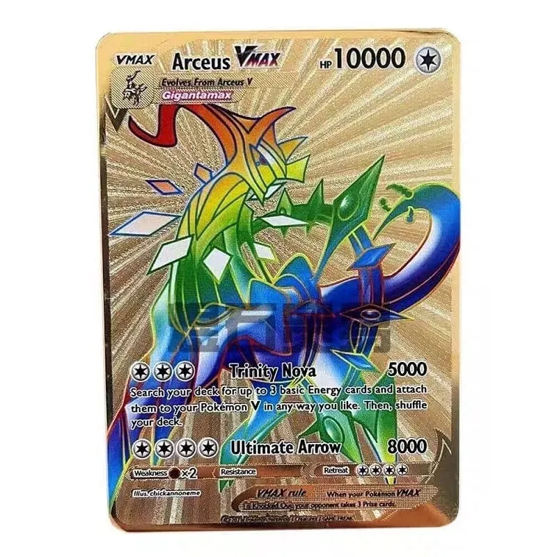 Kartu Logam Pokemon Baru Yang Keren 10000 Poin Kartu Super Arceus Charizard Bahasa Inggris Mewtwo Lucario Greninja Lillie Kartu Anime — image 30