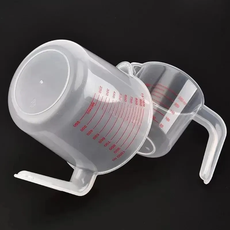 Kitchen Food Grade 0.25L 0.5L 1L Plastic Tip Mouth Pot Pour Spout Clear Measuring Cup Household Baking Scale Cup Kitchen Tool — image 8