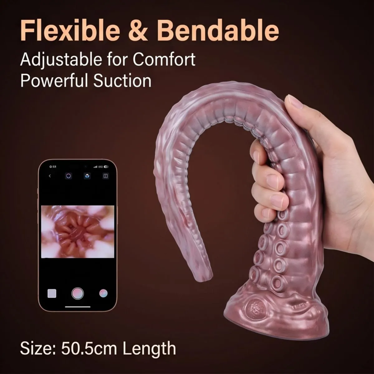 Long Extendable Octopus Tentacles App Controlled Anal Plug with Peeping Hole Suction Cup Base Anal Dilator Speculum Sex Toy — image 5