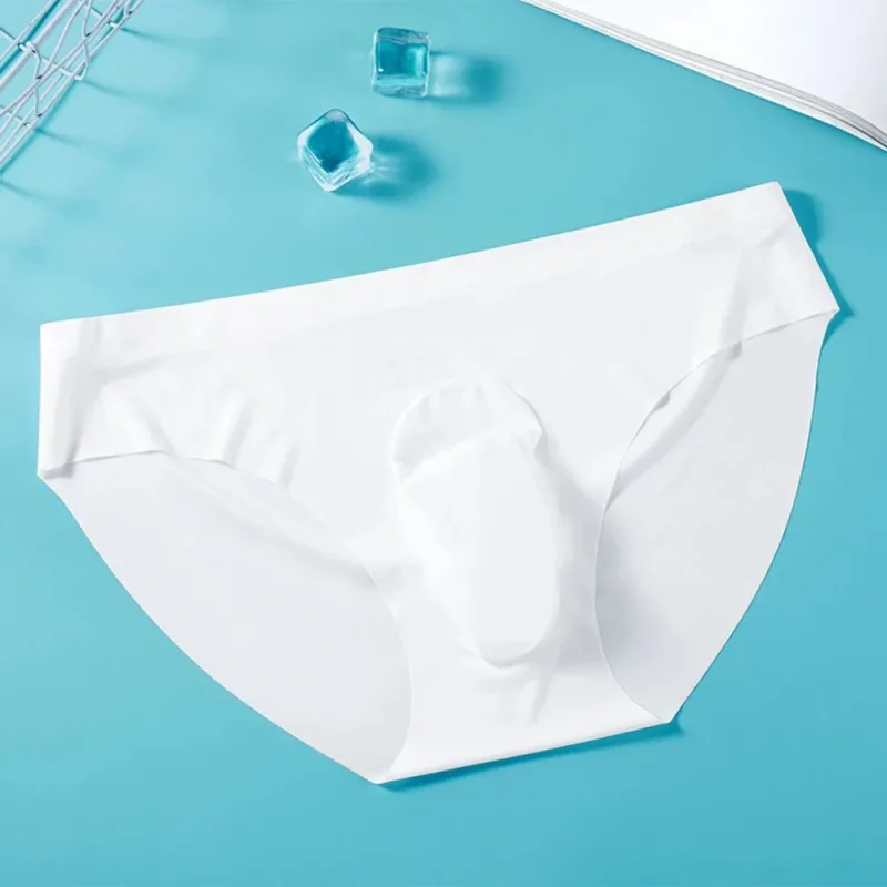 2PCS Sexy Men Briefs Ultra Thin Ice Silk Underwear High Quality Breathable Underpants Summer Transparent Quick-dry Male Panties — image 10