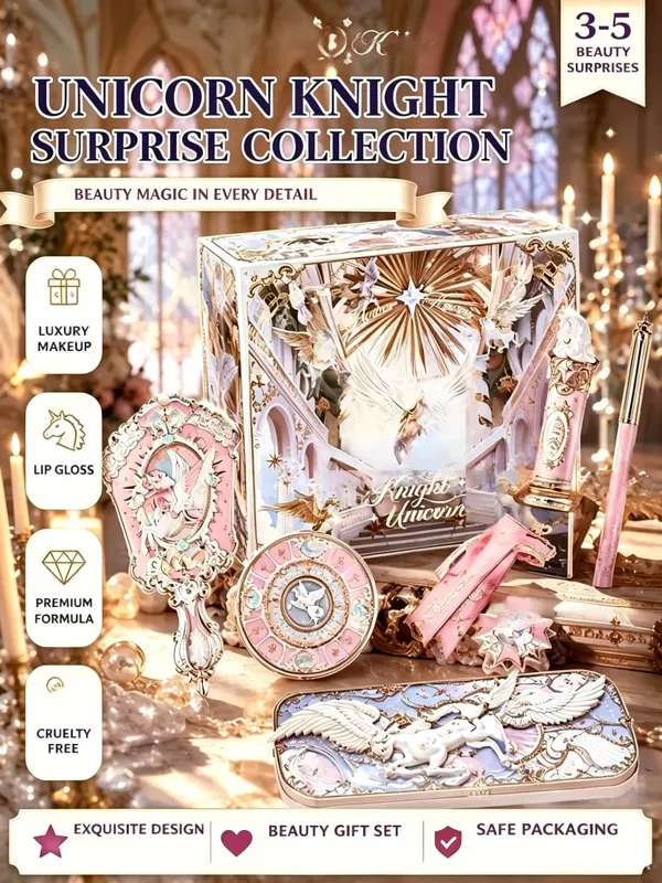 Flower Knows Knight Unicorn Luxury Fantasy Makeup Gift Box Set Cute Girly Cosmetic Collection For Birthday Holiday Present