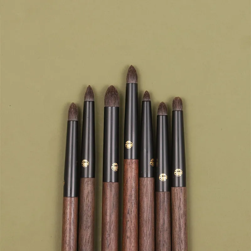Professional Handmade Makeup Brushes 1PC Washed Horse Hair Pencil Eye Shadow Blending Brush Walnut Handle Make Up Brush