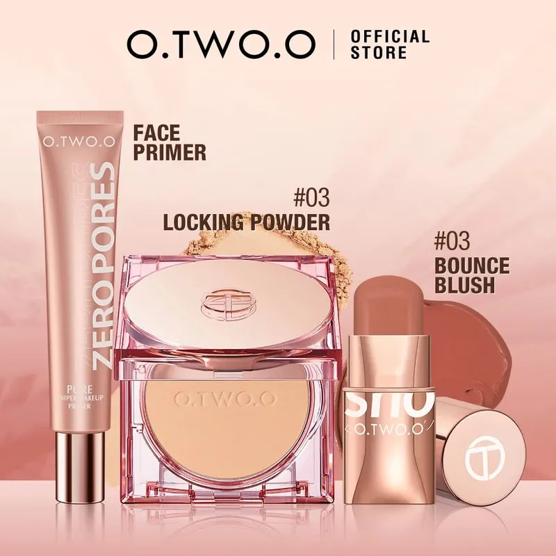 O.TWO.O 3 stk Makeup Sæt 3 i 1 Læbestift Blush Stick SPF 30PA+ Ansigtsindstillingspulver Ansigtsprimer Makeup Base Kosmetiksæt — image 8