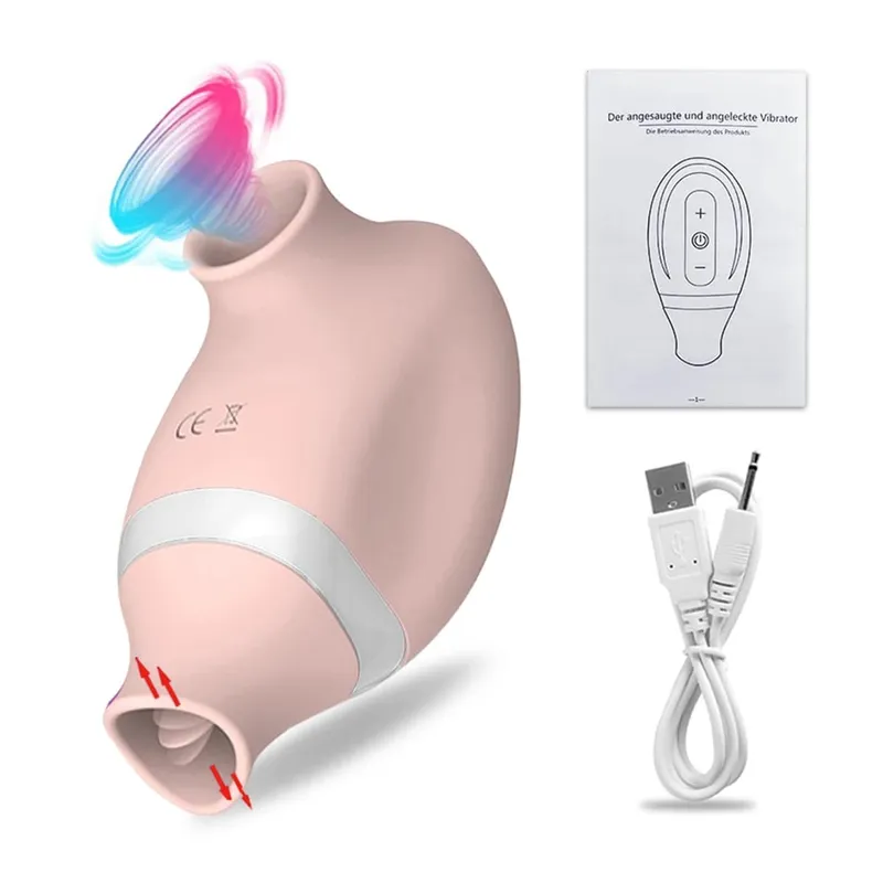 2 in 1 Clit Sucker Vibrator for Women Sucking Licking Double Stimulation Nipples Massagers Tongue Sex Toy Female Adult