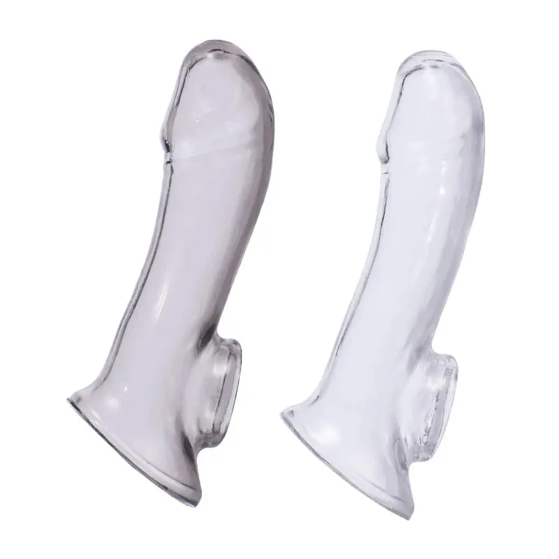 Alta elasticità per adulti manica del pene estensore del cazzo preservativi riutilizzabili e più sicuri giocattolo del sesso per coppia uomo strumenti di eiaculazione ritardata — image 1