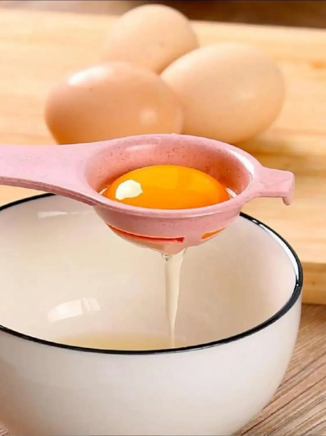 3PCS Egg Separator Egg Yolk White Separator Egg White Separator Egg Whites Strainer Filter Divider Egg Separator Tool Kitchen Ba — image 4