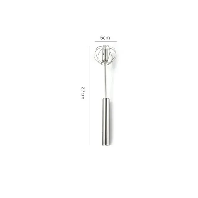 Household Semi-Automatic Rotating Egg Beater Stainless Steel Turning Cream Utensils Whisk Manual Mixer Kitchen Egg Tool