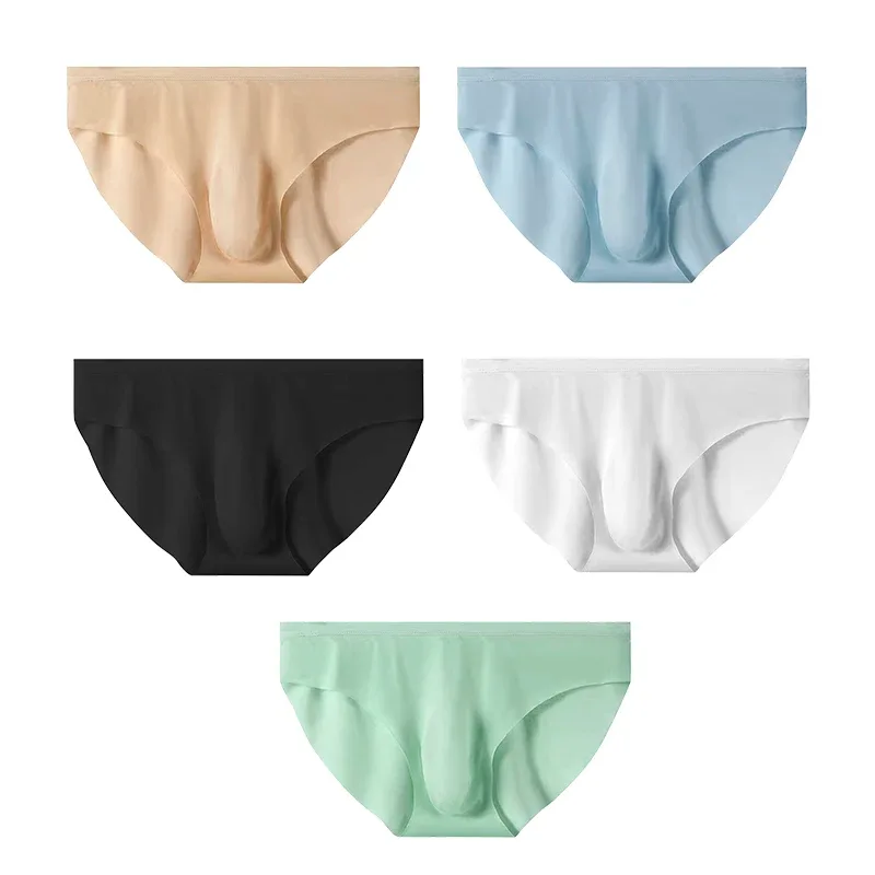 Slips d'été en soie glacée pour hommes, 4 pièces, transparents, sans couture, Sexy, séchage rapide, sous-vêtements respirants, culottes Ultra-fines — image 15