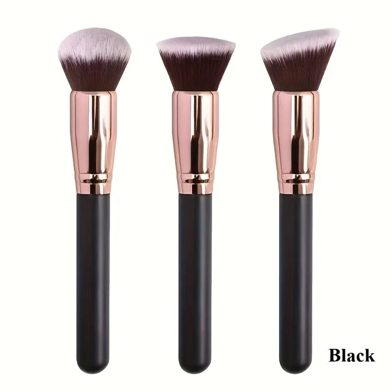 Ensemble de pinceaux de maquillage professionnels, 3 pièces, avec pinceaux pour fond de teint, Blush et fard à paupières, poils en Nylon souple, Portable, adapté aux voyages