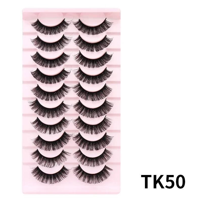 10 Pairs Russian DD Curl Bulk Fluffy Strip Lashes Natural Soft False Eyelashes Reusable Handmade Eye Lashes for Daily&Party — image 32