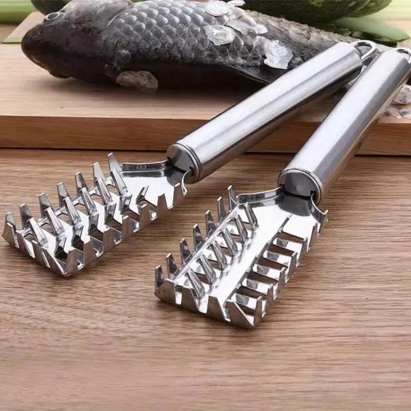 Fish Scaler Stainless Steel Premium Fish Scale Remover Integrated Casting Duty Sawtooth Fish Descaler Tool Fishes Scaler Tool — image 9