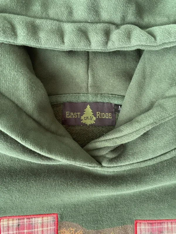 Vintage Bearพิมพ์Hoodieผู้ชายRetroลายสก๊อตสีเขียวPatch Pullover Hooded Sweatshirt Casual Streetwearเสื้อแขนยาวผู้หญิงHoodies Top — image 7