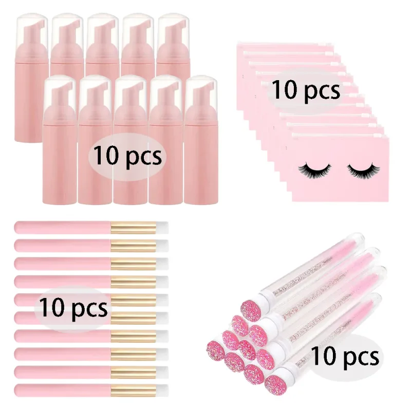 20/40 ks 60ml plastové plnitelné nepropustné lahvičky s prázdnou pumpičkou na řasy Sada cestovního dávkovače mýdla na mýdlo na make-up — image 12
