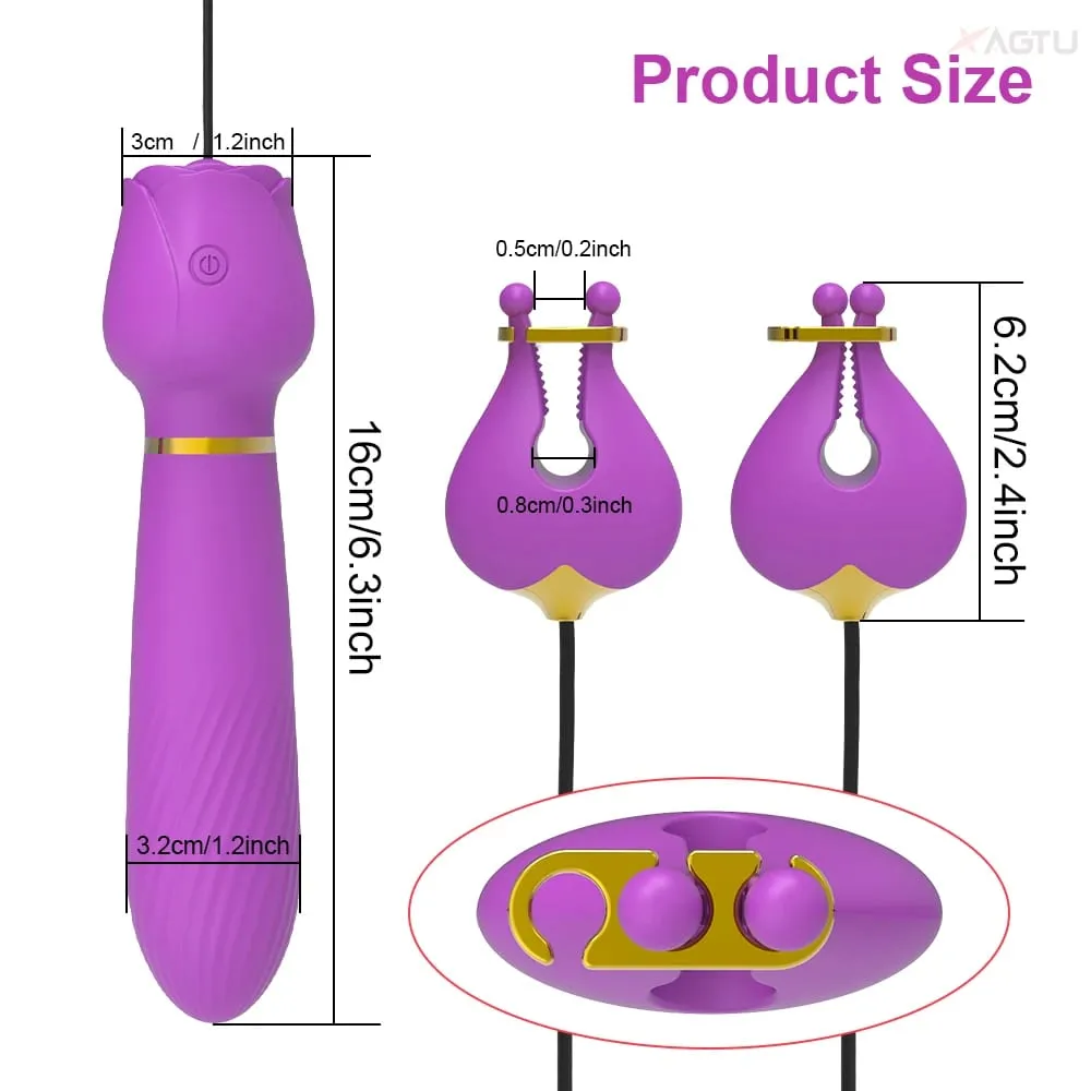 10 Modes Nipple Clamps G Spot Vibrator Breast Clips for Women Nipple Clitoral Stimulator Massager Adult Goods Sex Toy for Couple