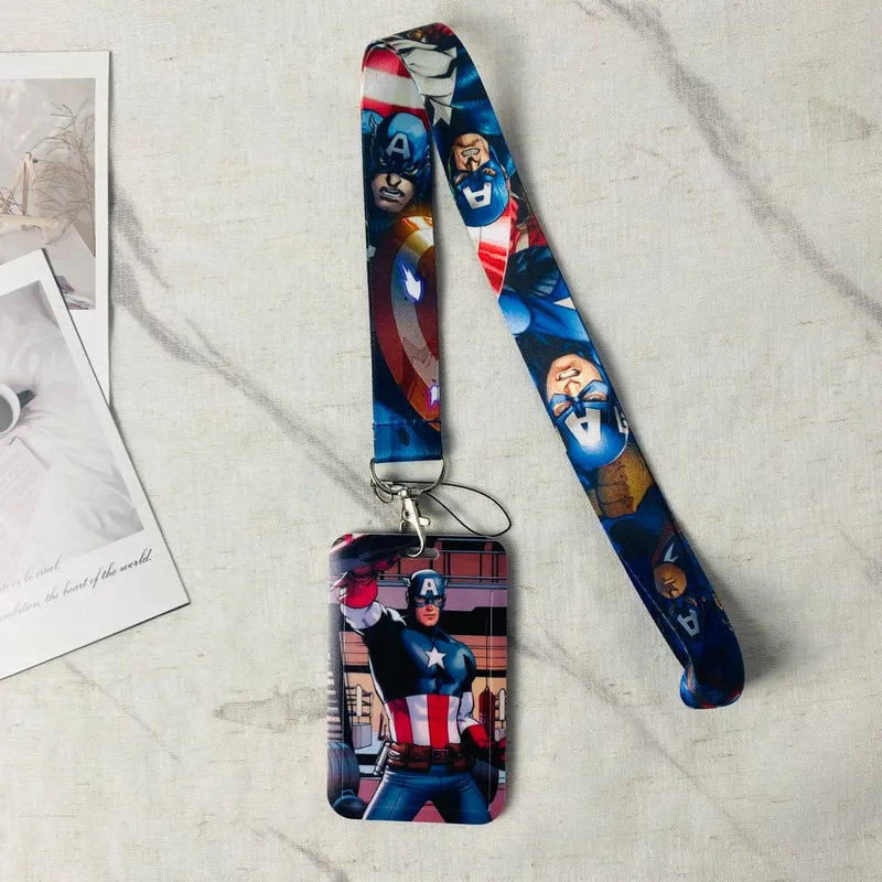 Anime Characters Card Holder Lanyard Keychain ID Credit Bus Card Cover Hang Rope Lariat Lanyard Key Rings Fans Gifts — image 8