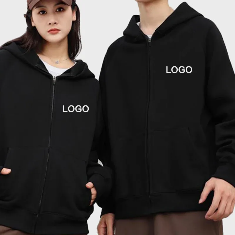 Skræddersyet trykt lynlås hættetrøjer Mænd Mode Langærmet Lynlås Sweatshirts Kvinder Casual Personlighed Hættetrøje Sudadera — image 2